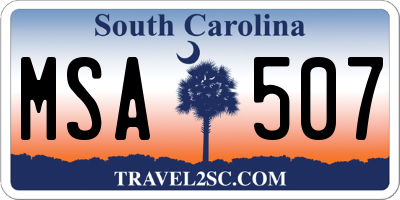 SC license plate MSA507