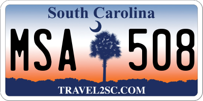 SC license plate MSA508