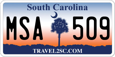 SC license plate MSA509