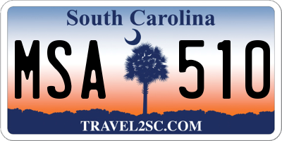 SC license plate MSA510