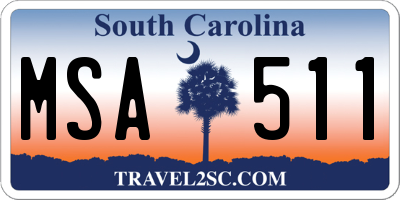 SC license plate MSA511