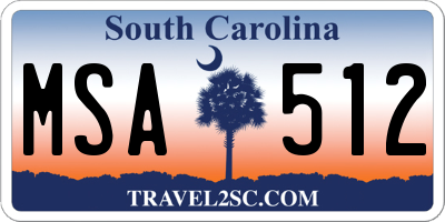 SC license plate MSA512