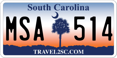 SC license plate MSA514