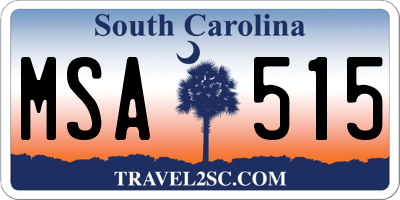 SC license plate MSA515