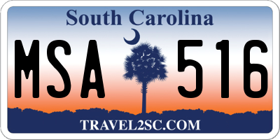 SC license plate MSA516