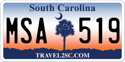 SC license plate MSA519