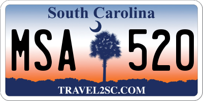 SC license plate MSA520