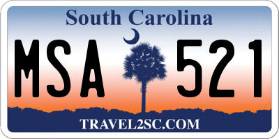 SC license plate MSA521