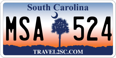SC license plate MSA524