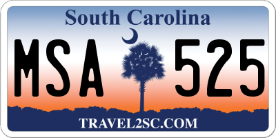 SC license plate MSA525