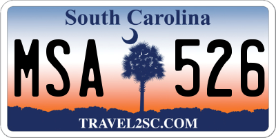 SC license plate MSA526