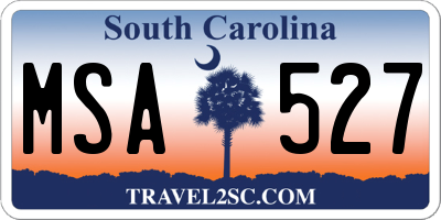SC license plate MSA527