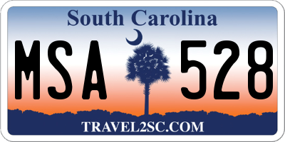 SC license plate MSA528