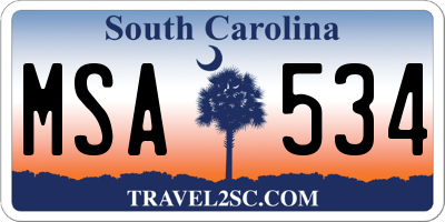 SC license plate MSA534
