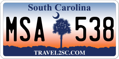 SC license plate MSA538