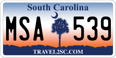 SC license plate MSA539