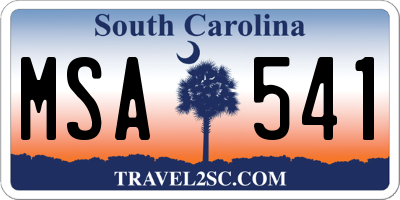 SC license plate MSA541