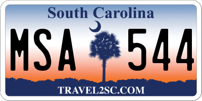 SC license plate MSA544