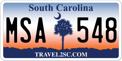 SC license plate MSA548