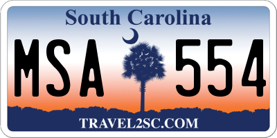 SC license plate MSA554