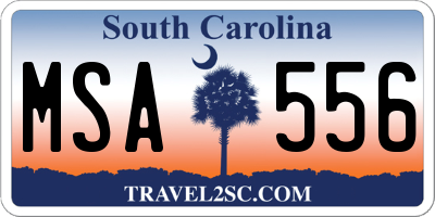 SC license plate MSA556