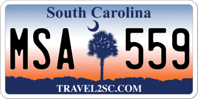 SC license plate MSA559