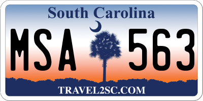 SC license plate MSA563