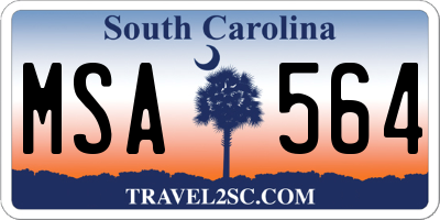 SC license plate MSA564