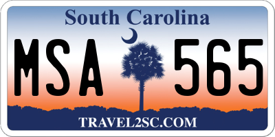 SC license plate MSA565