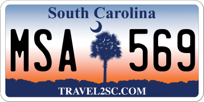 SC license plate MSA569