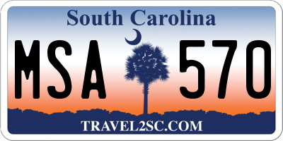 SC license plate MSA570