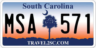 SC license plate MSA571