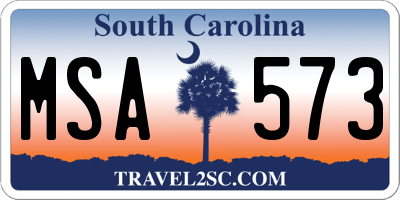 SC license plate MSA573