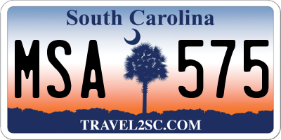 SC license plate MSA575