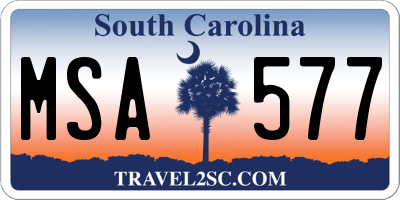 SC license plate MSA577