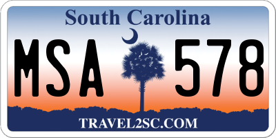 SC license plate MSA578