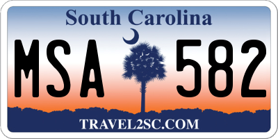 SC license plate MSA582