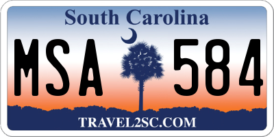 SC license plate MSA584