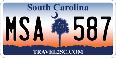 SC license plate MSA587