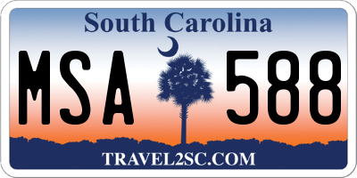 SC license plate MSA588
