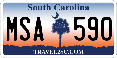 SC license plate MSA590