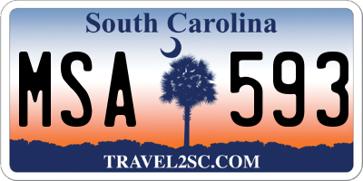 SC license plate MSA593
