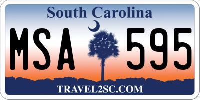 SC license plate MSA595