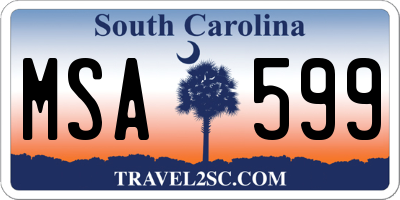 SC license plate MSA599
