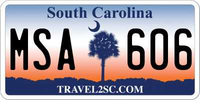 SC license plate MSA606