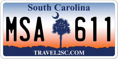 SC license plate MSA611