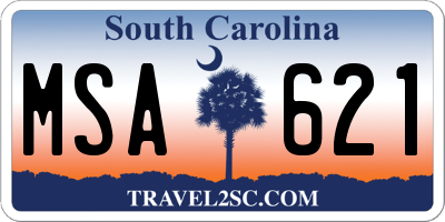 SC license plate MSA621
