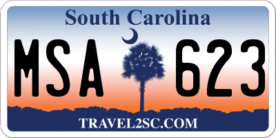 SC license plate MSA623