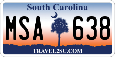 SC license plate MSA638