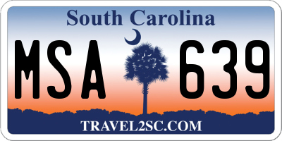 SC license plate MSA639
